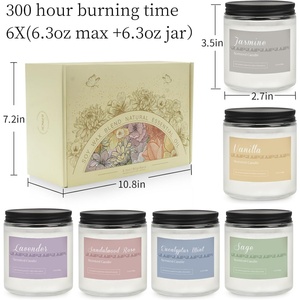 Ensemble cadeau de bougies aromatiques à combustion longue durée, lot de 6 pièces, volume total de 36 oz, durée de combustion de 300 heures pour une utilisation familiale - Product Image 4
