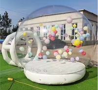 Maison à bulles gonflable en PVC avec plate-forme de saut Ballons gonflables transparents Tente dôme Matelas gonflable pour enfants