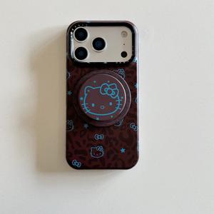 Custodia Magnetica Vintage con Clip per <span class=keywords><strong>iPhone</strong></span> 12/13/14/15/16/17, Stampa Leopardata <span class=keywords><strong>Hello</strong></span> <span class=keywords><strong>Kitty</strong></span>, Protezione per Telefono - Product Image 5