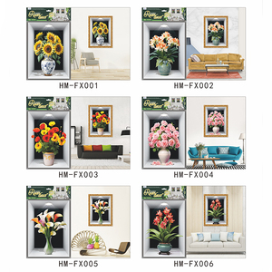 Vendita calda di adesivi murali per <span class=keywords><strong>fiori</strong></span> e piante 3D cornici per foto soggiorno divani sfondo decorazioni murali adesivi autoadesivi - Product Image 1