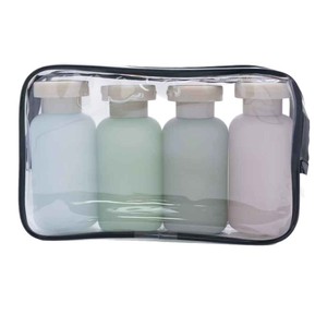 Botellas dispensadoras portátiles de viaje, tipo bomba redonda de 100ml, para champú, gel de ducha, juego de almacenamiento de artículos de tocador - Product Image 4