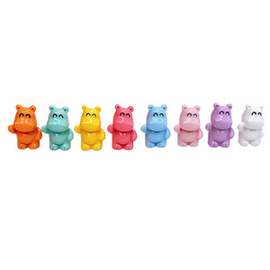 Hippo Charm <b>Beads</b> Plastic Resin For Bracelet Making DIY Jewelry <b>Set</b> Solid Color Animal Shape Irregular Size - Product Image 1