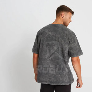 เสื้อยืด100% ผ้าเปียกวินเทจสำหรับผู้ชายทรงโอเวอร์ไซส์สไตล์ฮิปฮอปแห้งเร็วแขนสั้นปรับแต่งได้ดีไซน์พื้น - Product Image 3