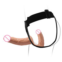 Dildo de doble correa para penetración dual, pantalones con correa para pene, cinturón vibrador portátil, juguetes sexuales para mujeres lesbianas