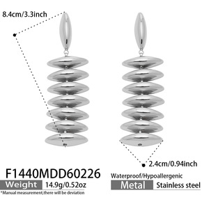 ต่างหูสแตนเลสสตีล 316L กันน้ำ ดีไซน์หรูหรา ชุบทอง 14k 18k แฟชั่นสำหรับผู้หญิง - Product Image 6