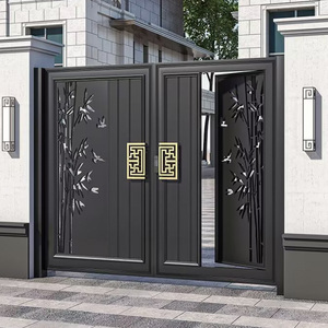 Thiết kế hiện đại thân thiện với môi trượt đôi nhôm Điện cổng tự động Swing mở an ninh cho ngoài trời cho phòng tập thể dục căn hộ - Product Image 1