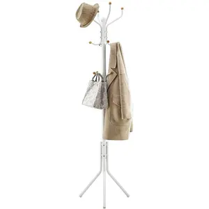 SONGMICS 182 cm Tall Freestand Hall Tree Heavy Duty Metal <strong>White</strong> Hat <strong>Handbag</strong> Hanger Clothes Stand Coat Rack - Product Image 1