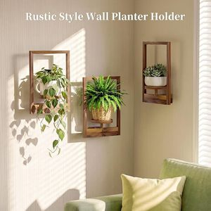 Wooden wall-mounted plant <b>stand</b>, flower pot, indoor and outdoor flower rack, wall decoration, flower and pothos ornament - Product Image 3