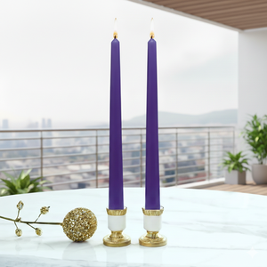 Purple Taper <b>Candles</b>-Set of 2 Soy & Paraffin Wax Smokeless Handmade for Christmas Halloween Weddings Home Decor - Product Image 1