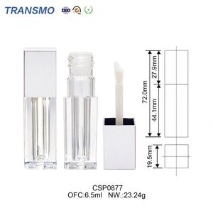 Tube de brillant à lèvres carré de 6,5 ml avec logo personnalisé, étiquette privée, contenant de rouge à lèvres liquide blanc, stockage cosmétique carré vide pour - Product Image 2