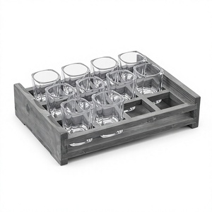 Support Rustique en Bois pour Verres à Shot, Présentoir Rectangulaire à un Niveau pour Vaisselle de Cuisine, Conception Durable - Product Image 4