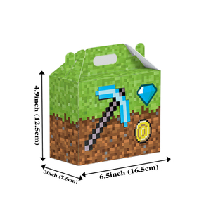 กล่องกระดาษธีม <span class=keywords><strong>Minecraft</strong></span> แบบกำหนดเองได้ กล่องของขวัญใส่ขนมมันฝรั่งทอดพร้อมหูหิ้ว เคลือบ UV สำหรับเด็กผู้ชาย - Product Image 4