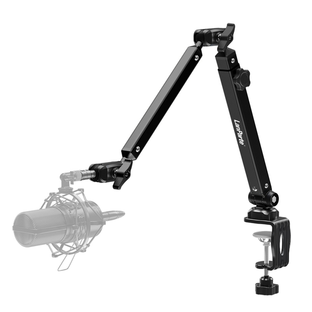 Aluminum Alloy Desktop Mount Microphone Stand Holder Mic Studio Holder Adjustable Microphone Boom Arm Microphone Holder