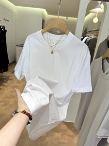 O-<b>Neck</b> 100% Cotton Breathable Men Women Custom High Quality T Shirt Blank T-shirt - Product Image 4