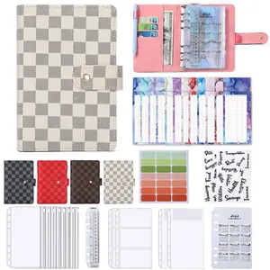 A6 Checkered Budget Planner Folder Binder Envelopes Hot New Release Como Money Binder Organizer Para Orçamentação