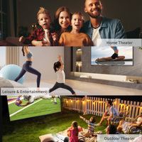 Mini projecteur AI portable, projecteur intelligent Android quad-core, résolution maximale 1080P, WiFi, projecteur de cinéma familial à domicile