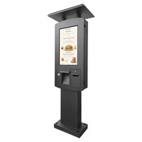 32 "l'intense luminosité noire extérieure IP65 imperméabilisent le kiosque de paiement d'ordre d'individu d'écran tactile avec le toit