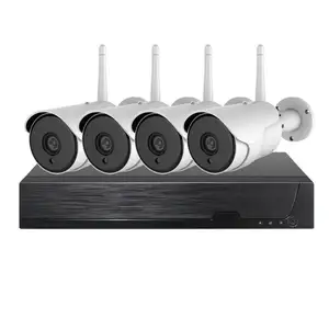 Ucuz fiyat 12v 1080P açık su geçirmez IP Wifi kablosuz Cctv kiti 4 kamera güvenlik kamera 4CH sistemi 2 yönlü ses