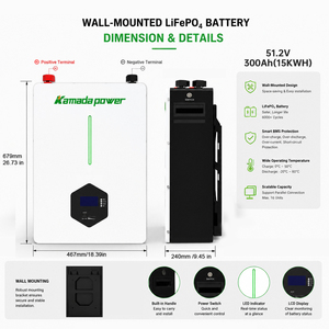 <span class=keywords><strong>Batterie</strong></span> solaire domestique LiFePO4 Kamada 51,2 V 200 Ah 10 kWh avec communication CAN et garantie de 10 ans - Product Image 3