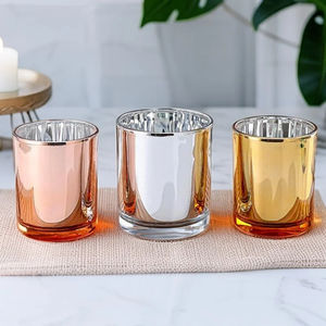 Vaso de vela de 220ml y 315ml de Color dorado y plateado galvanizado a la <span class=keywords><strong>moda</strong></span> con tapa de aleación de zinc y Metal de madera - Product Image 2