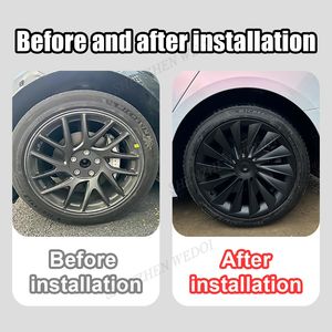 Tapa de repuesto para accesorios de coche, 4 Uds., cubierta de llanta completa central de <span class=keywords><strong>18</strong></span> <span class=keywords><strong>pulgadas</strong></span>, <span class=keywords><strong>tapacubos</strong></span> de automóvil para Tesla Model 3 Highland, <span class=keywords><strong>tapacubos</strong></span> de rueda - Product Image 5