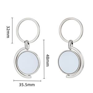 Porte-clés de sublimation vierge en métal pivotant pour cadeau de porte-clés de bricolage d'affaires - Product Image 3