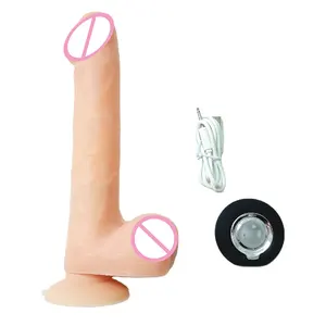 Offre Spéciale USB Vibrant pénis godes pour femmes et hommes jouets sexuels poussée massage tourbillonnant faux pénis rechargeable USB étanche
