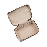 Étui de voyage vintage en cuir de crocodile avec fermeture éclair, sac à cosmétiques portable pour salon de beauté
