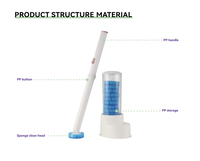 2024 écologique jetable toilette nettoyage soluble dans l'eau salle de bain toilette brosse de nettoyage jetable toilette porte-brosse ensemble