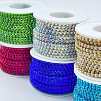 Chaîne de strass en cristal de 3 mm en gros, rouleau de strass, applique de strass, chaîne de garniture