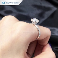 Tianyu fabricante de joyas de gama alta China 1 2 3 4 5 quilates CT 14K oro blanco sólido compromiso boda personalizado Moisssanite anillos