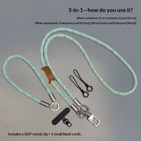 Cordon de téléphone portable 3-en-1 en nylon tressé, robuste et durable, à porter en bandoulière ou autour du cou, anti-perte, pour le camping en extérieur et la montagne