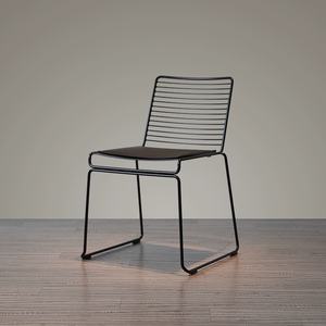 Chaise de café de style industriel <span class=keywords><strong>Harry</strong></span> Bertoia Mobilier de jardin extérieur à armature métallique noire pour la maison, le bureau ou l'hôtel - Product Image 2