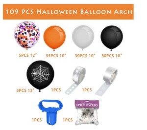 Halloween Balloons Black <b>Orange</b> White Balloons Spider Web Baby Shower Decoration Wedding Birthday Party - Product Image 2