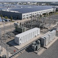 Conteneur BESS LiFePO4 1-5MWh pour Stockage d'Énergie Solaire et Éolienne Hybride, Réseau RS485, Refroidissement Liquide, Certifié CE OEM/BOX-E