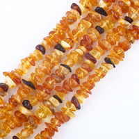 Perles d'ambre baltique naturel, perles en éclats de pierres précieuses, brins de perles d'ambre rouge pour la fabrication de colliers et de bijoux DIY