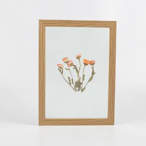 Custom size double transparent glass floating DIY art embossed dried flower picture frame