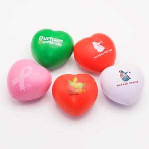 Balle anti-stress rouge en forme de cœur avec logo imprimé – Cadeau promotionnel – Balle anti-stress en forme de cœur - Product Image 3