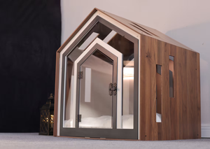 Premium Wooden <strong>Dog</strong> <strong>House</strong> with Clear Acrylic Door <strong>Indoor</strong> Pet Shelter Modern Pet Cabin for Small Medium <strong>Dogs</strong> - Product Image 5