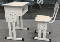 Ensemble de bureau et chaise d'école réglable double ou simple, inspiré du MDF, de haute qualité, mobilier ergonomique pour l'école et l'hôtellerie