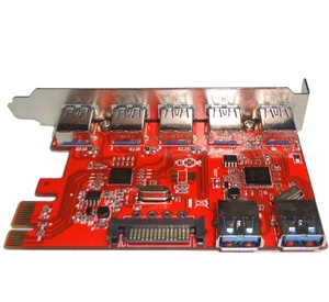 Sản Phẩm Mới Thẻ Mở Rộng Nguồn 4 Chân <span class=keywords><strong>PCI</strong></span>-E <span class=keywords><strong>PCI</strong></span> Express X1 Đến 7 Cổng <span class=keywords><strong>USB3.0</strong></span> - Product Image 2