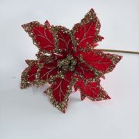 Fleurs de Noël artificielles en polyester, couleur et taille personnalisées pour la décoration de la maison, des fêtes, des centres commerciaux et des festivals, qualité de gros pour les fêtes