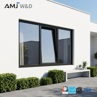 Ventana Abatible y Giratoria con Certificación NFRC, Eficiente Energéticamente, Triple Acristalamiento, Aislamiento Térmico Low-E, Marco de Aluminio