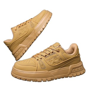 Chaussures décontractées pour hommes en cuir PU blanc à bout rond, plateforme, lacets, semelle extérieure en caoutchouc, semelle intermédiaire en EVA, rehaussantes, pour l'automne - Product Image 5