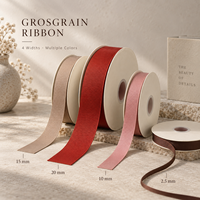 Ruban gros-grain uni pour boîte cadeau, largeurs multiples de 2,5 à 20 mm, ruban tissé côtelé pour boîtes de parfum, sacs et emballages cadeaux