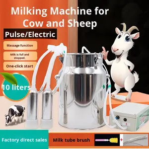 Mesin pemerah susu vakum elektrik dapat diisi ulang produktivitas tinggi untuk alat pertanian susu sapi dan domba rumah tangga kecil - Product Image 5