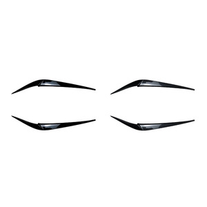 Carbon Fiber Textured Piano Black Headlight Eyebrow Stickers For BMW X3 X4 G01 G02 2018+ Front Exterior Modification Parts - Product Image 1