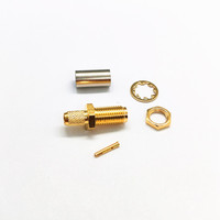 Conector RF SMA Hembra Chapado en Oro para Cable Coaxial RG58 de 50 Ohmios