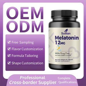 Großhandel 12mg Melatonin Schlafmittel 100% Drogenfrei Beerengeschmack 180 Tabletten Nahrungsergänzungsmittel in Sporternährung Schlaftabletten - Product Image 4