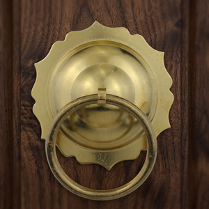 Chinese Style Pure Copper <b>Door</b> and Window <b>Handle</b> with Brass Trim and Ring 11cm Easy Installation for Outdoor Use - Product Image 3